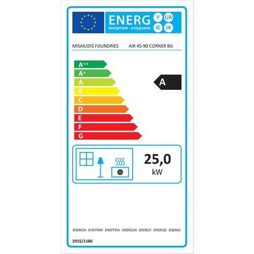 Τ-90 CORNER ΕΝΕΡΓΕΙΑΚΟ 45-90 BG (πλαϊνό τζάμι 43) δεξί ή αριστερό (A4590CBG)