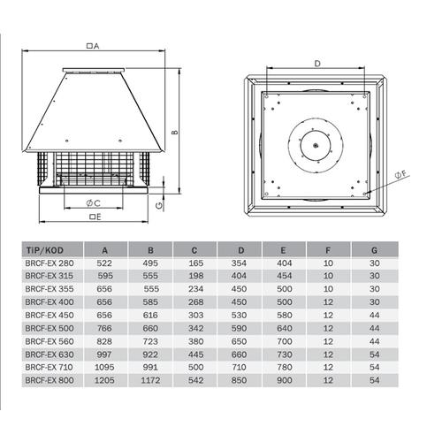 ΕΞΑΕΡΙΣΤΗΡΑΣ ΚΑΜΙΝΑΔΑΣ BRCF-280T 1300m³/h