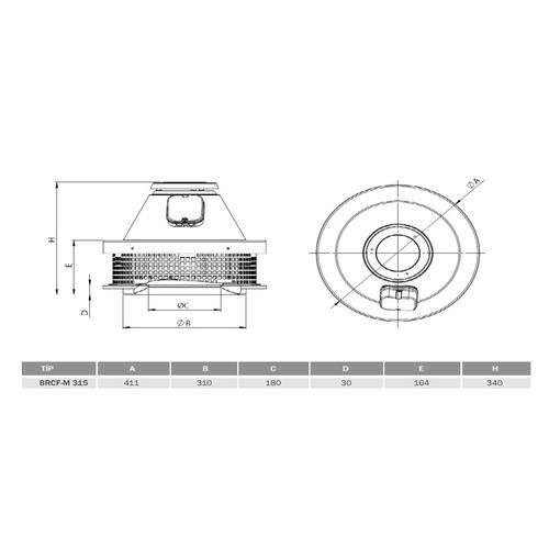 CHIMNEY FAN BRCF-M315 1800m³/h