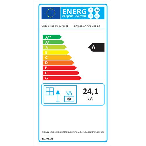 ECO Τ-90 CORNER 45-90 BG (πλαϊνό τζάμι 43) δεξί ή αριστερό (E4590CBG)