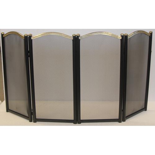 FIREPLACE SCREEN 4 FOLD BLACK BRONZE